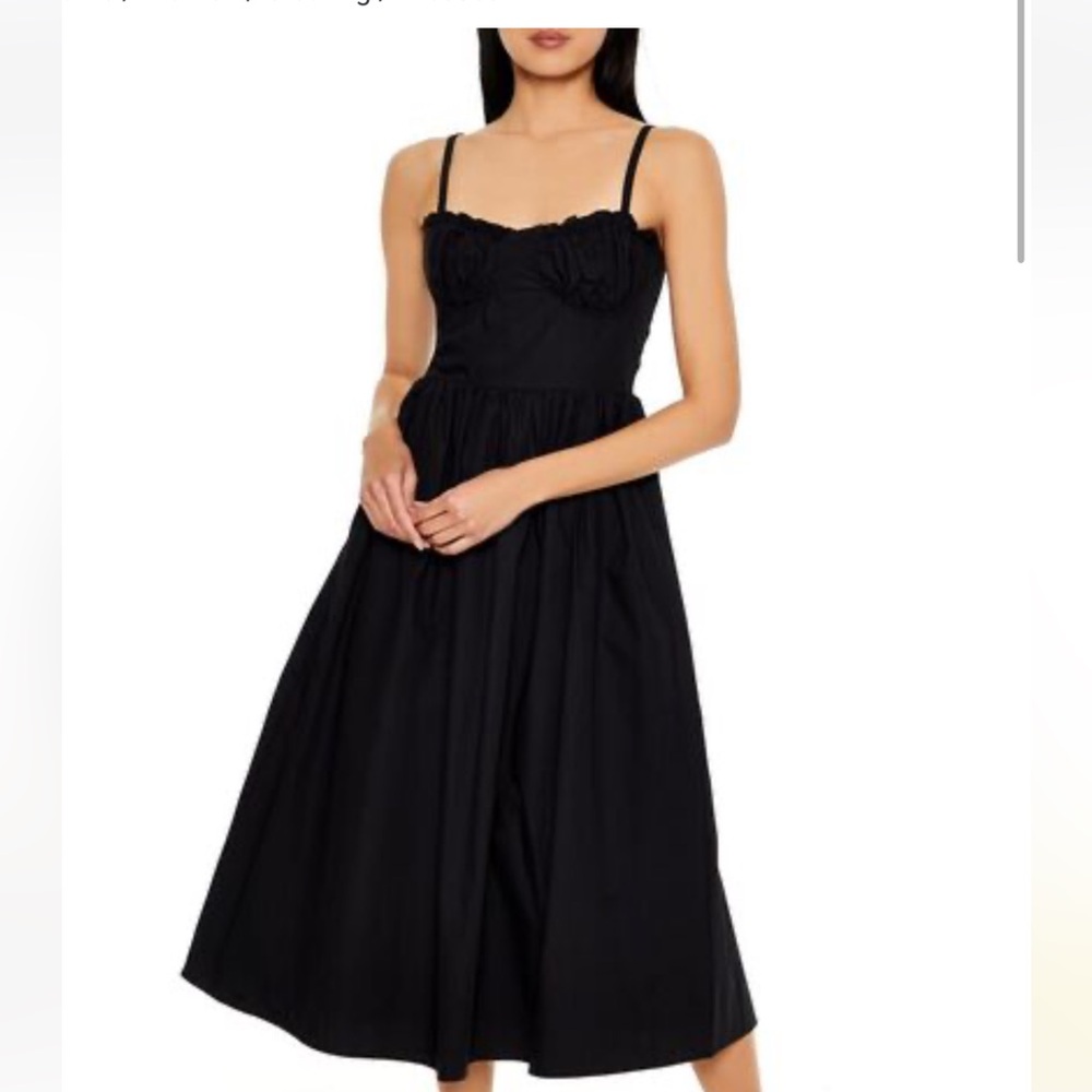 Elegant Black Sweetheart Cami Midi Dress size medium - Picture 6 of 9